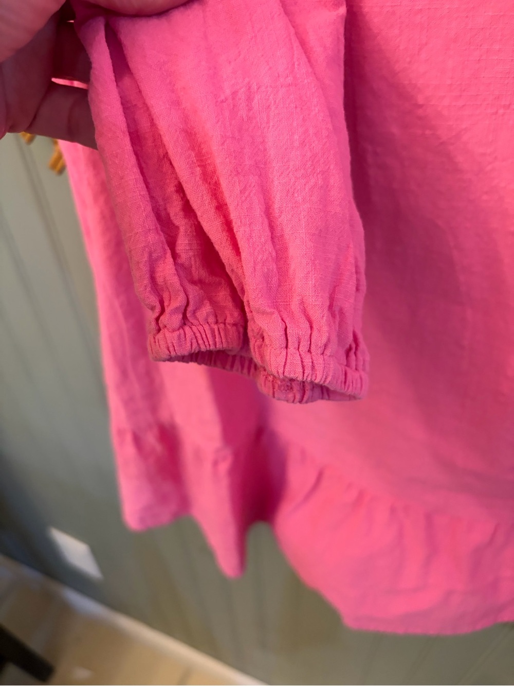 Pink Boho puff sleeve embroidered dress - XL - Picture 6 of 8